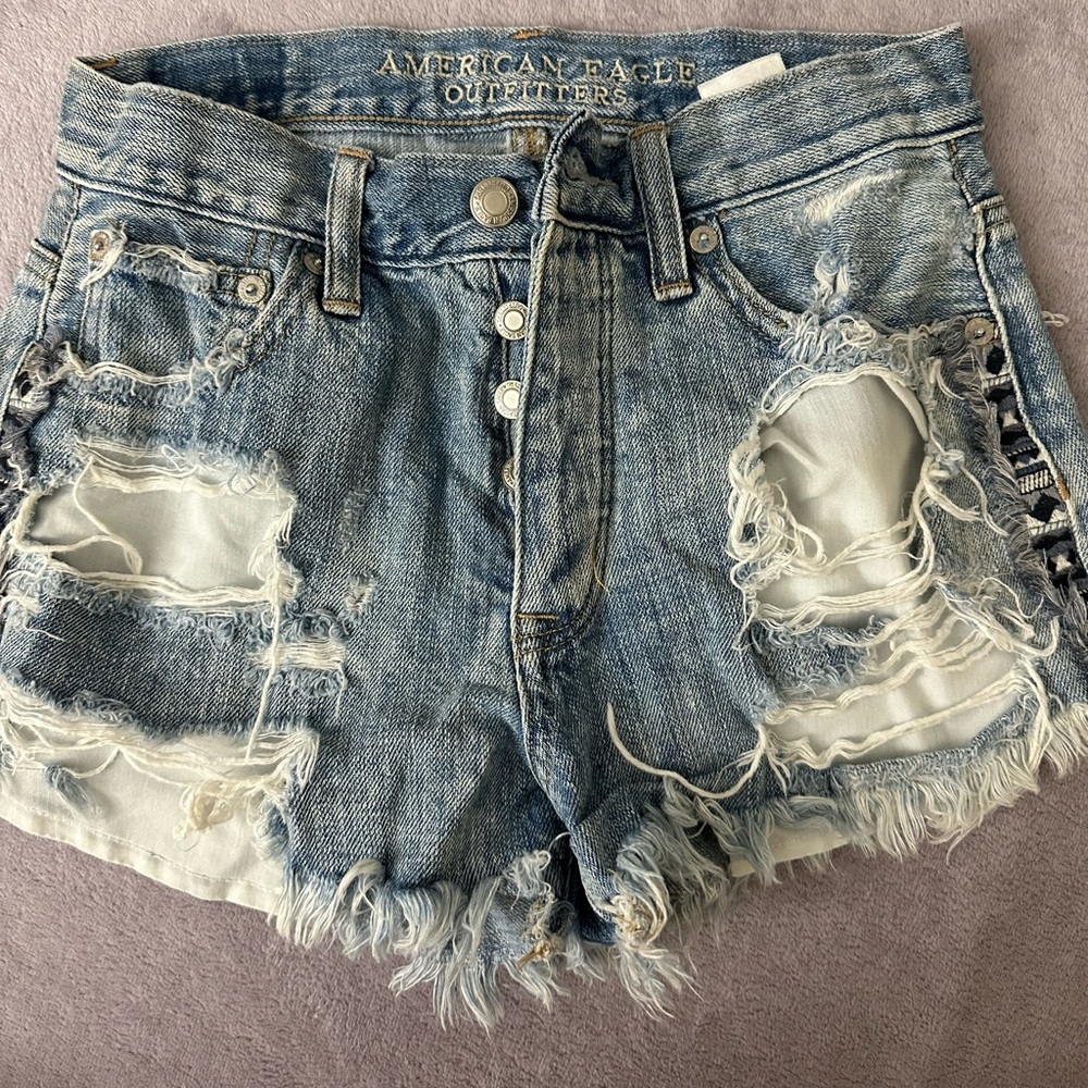 American Eagle Distressed Jean Shorts